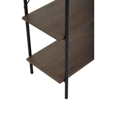 Orsina Bradbury 5-Tier Dark Oak Bookshelf | Industrial Display Unit