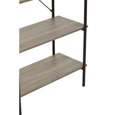 Orsina Bradbury Grey Oak 5-Tier Shelf Unit – Industrial Display Bookshelf