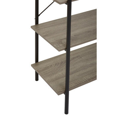 Orsina Bradbury Grey Oak 5-Tier Shelf Unit – Industrial Display Bookshelf