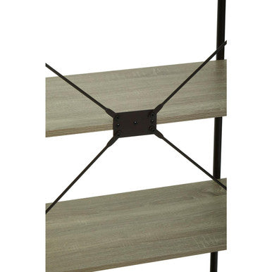 Orsina Bradbury Grey Oak 5-Tier Shelf Unit – Industrial Display Bookshelf