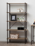 Orsina Bradbury Grey Oak 5-Tier Shelf Unit – Industrial Display Bookshelf