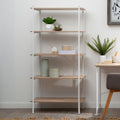 Orsina Bradbury 5-Tier Natural Oak Shelf Unit – Industrial Bookshelf