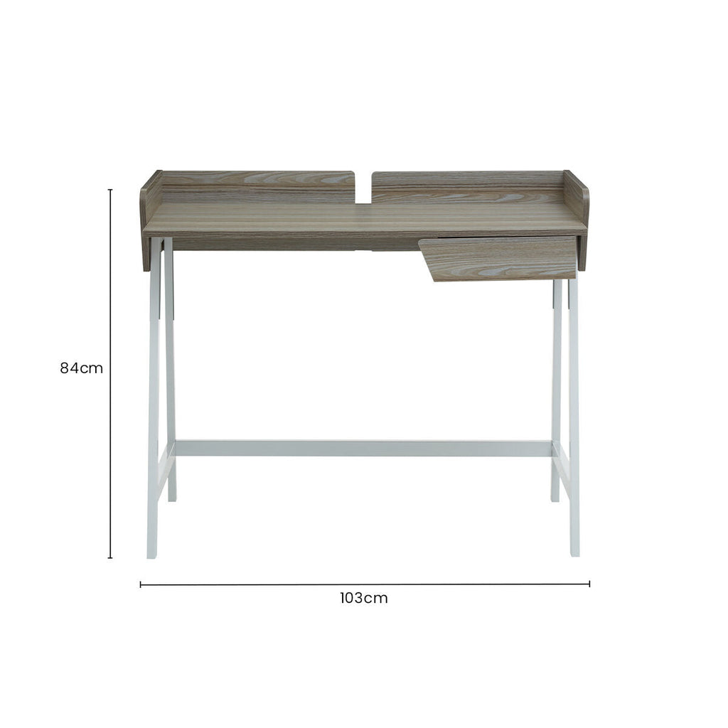 Orsina Bradbury Light Oak Desk – Modern One Drawer Study Table