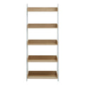 Orsina Bradbury 5-Tier Natural Oak Ladder Shelf | Metal Display Unit