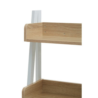 Orsina Bradbury 5-Tier Natural Oak Ladder Shelf | Metal Display Unit