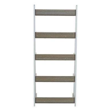 Orsina Bradbury 5-Tier Oak Effect Shelf Unit | Tall Whitewash Bookcase