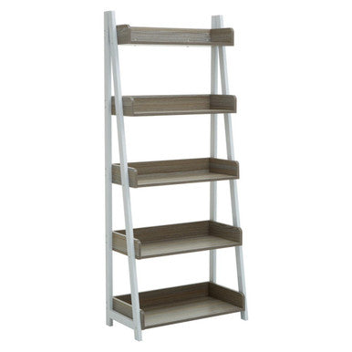 Orsina Bradbury 5-Tier Oak Effect Shelf Unit | Tall Whitewash Bookcase