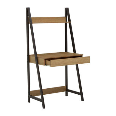 Orsina Bradbury Natural Oak Effect Desk with Industrial Metal Frame