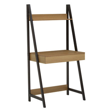 Orsina Bradbury Natural Oak Effect Desk with Industrial Metal Frame