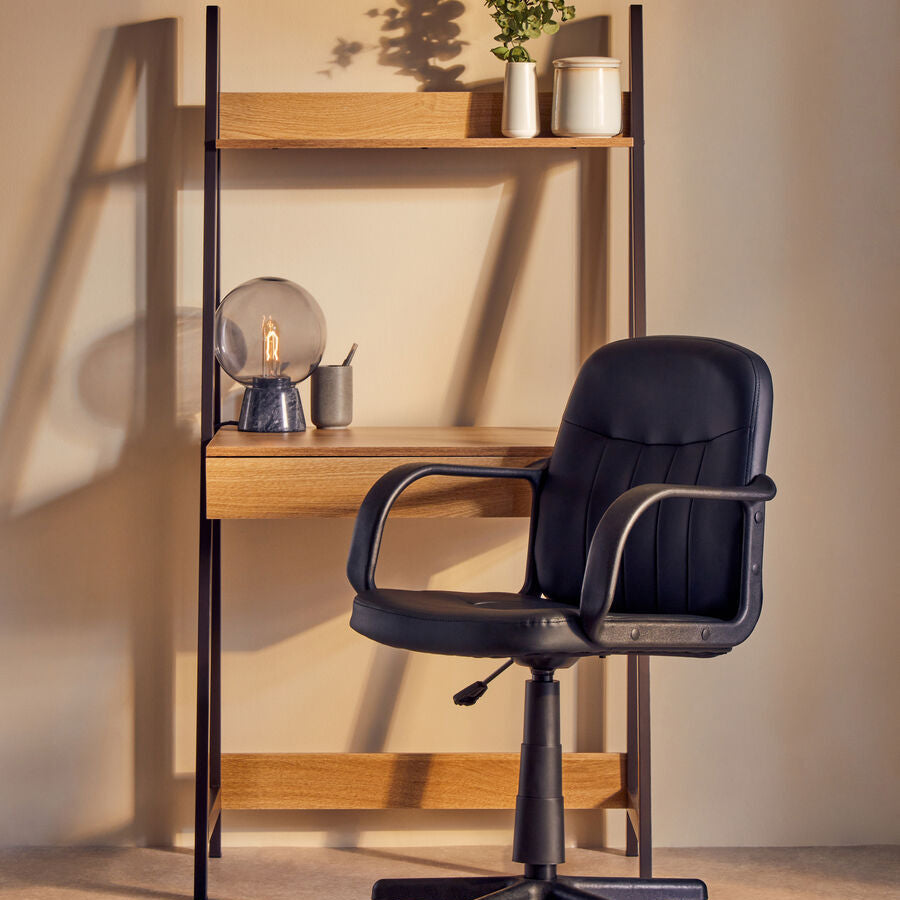 Orsina Bradbury Natural Oak Effect Desk with Industrial Metal Frame
