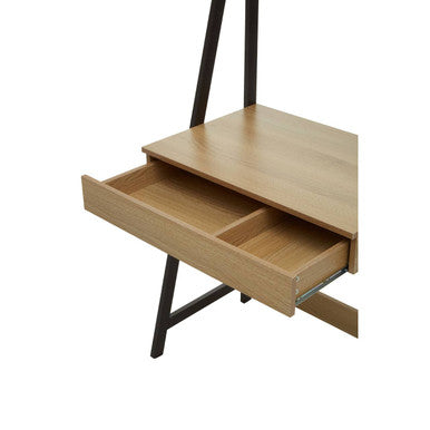 Orsina Bradbury Natural Oak Effect Desk with Industrial Metal Frame
