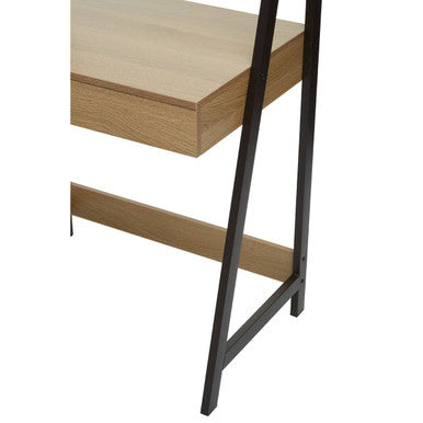 Orsina Bradbury Natural Oak Effect Desk with Industrial Metal Frame