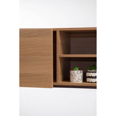 Orsina Bradbury Natural Oak Effect Desk with Storage and Metal Frame