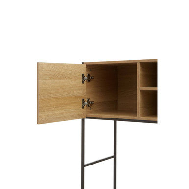 Orsina Bradbury Natural Oak Effect Desk with Storage and Metal Frame