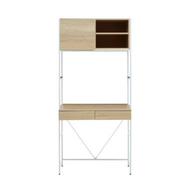 Orsina Bradbury Natural Oak Veneer Home Office Desk – Modern Writing Desk