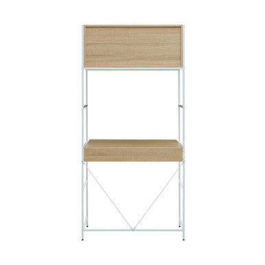 Orsina Bradbury Natural Oak Veneer Home Office Desk – Modern Writing Desk