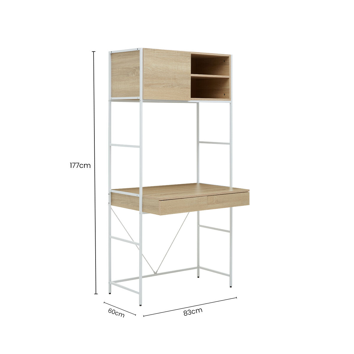 Orsina Bradbury Natural Oak Veneer Home Office Desk – Modern Writing Desk
