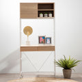 Orsina Bradbury Natural Oak Veneer Home Office Desk – Modern Writing Desk