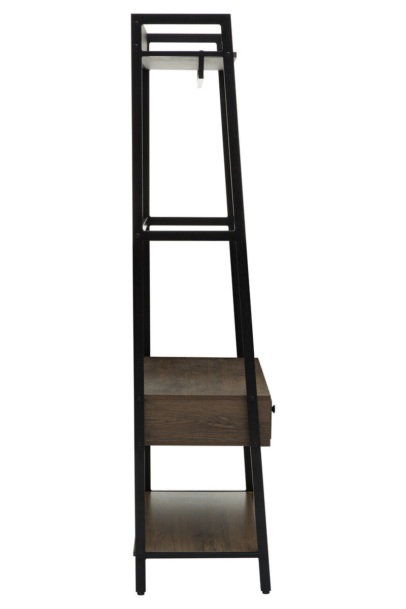 Orsina Bradbury Open Wardrobe – Dark Oak Storage Unit with Drawers