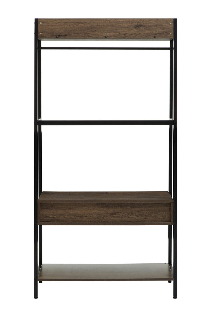 Orsina Bradbury Open Wardrobe – Dark Oak Storage Unit with Drawers