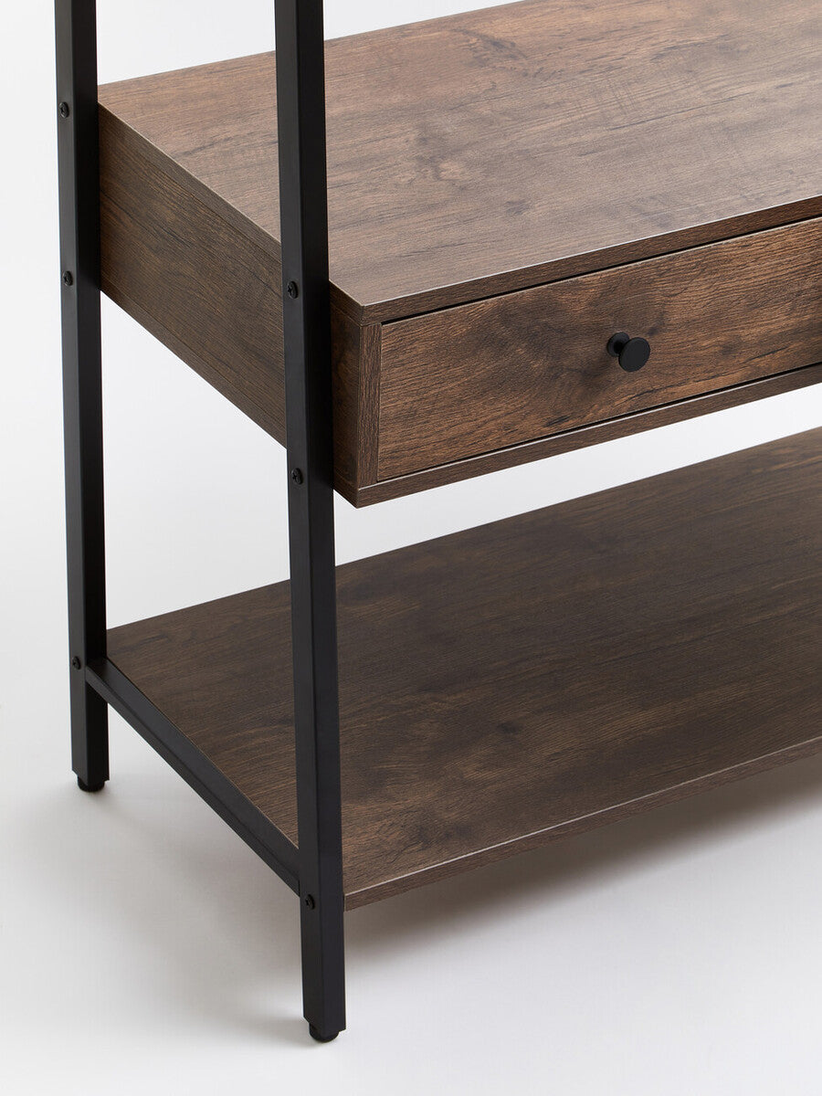 Orsina Bradbury Open Wardrobe – Dark Oak Storage Unit with Drawers