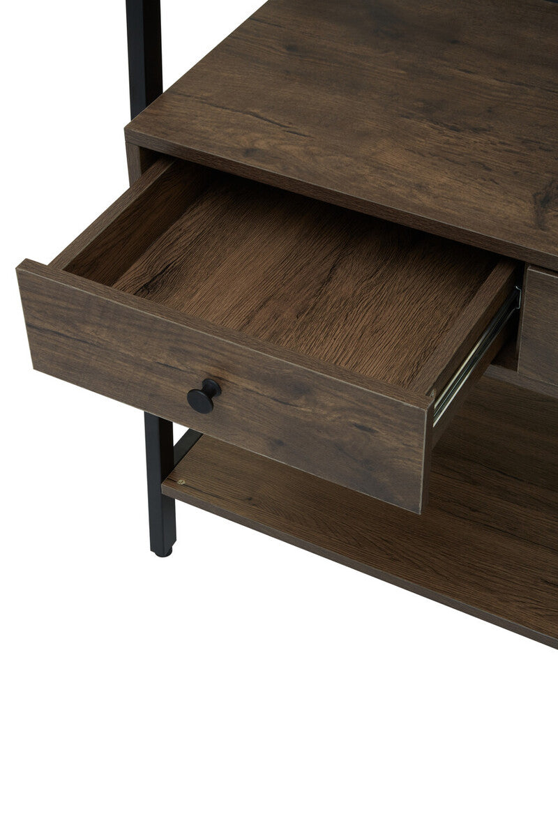 Orsina Bradbury Open Wardrobe – Dark Oak Storage Unit with Drawers