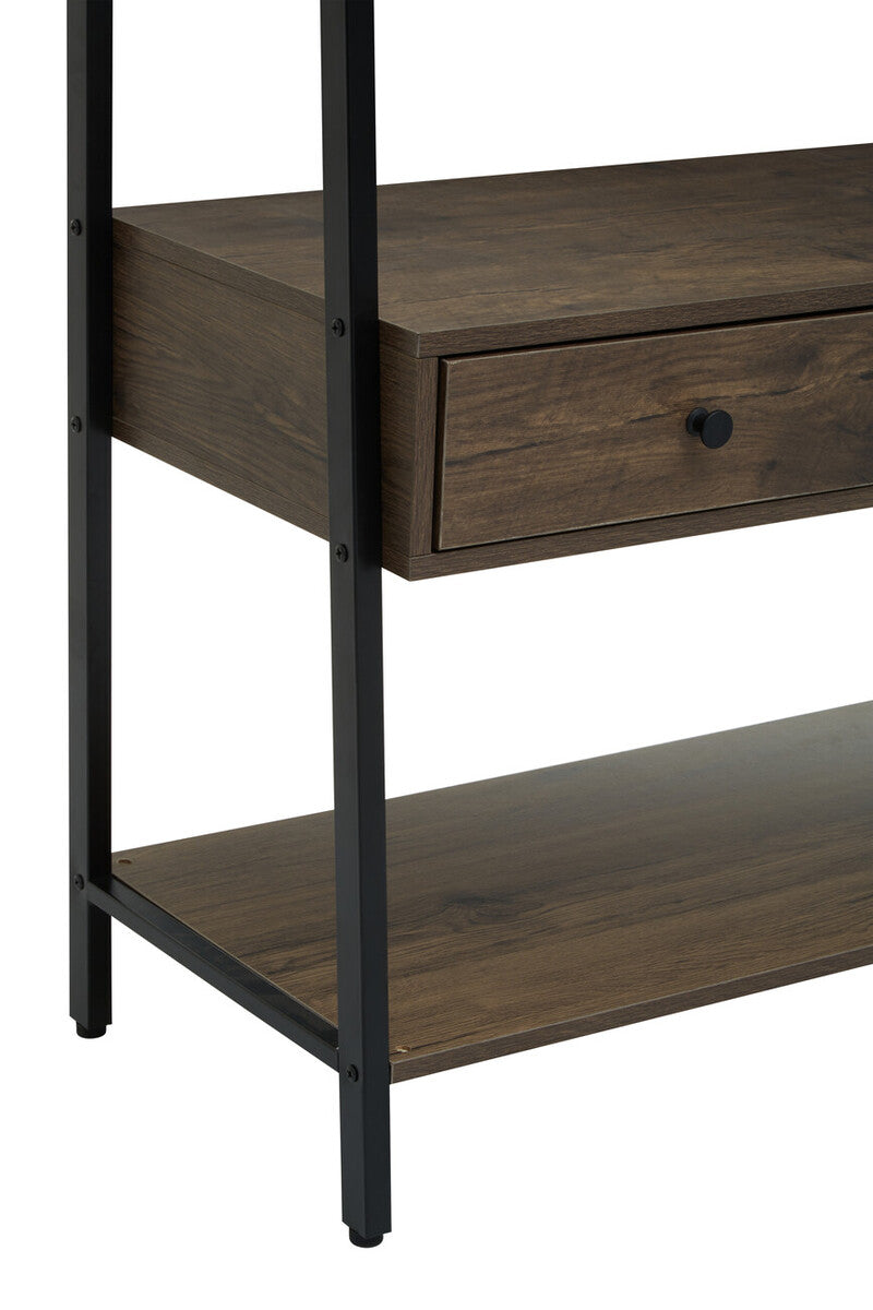 Orsina Bradbury Open Wardrobe – Dark Oak Storage Unit with Drawers