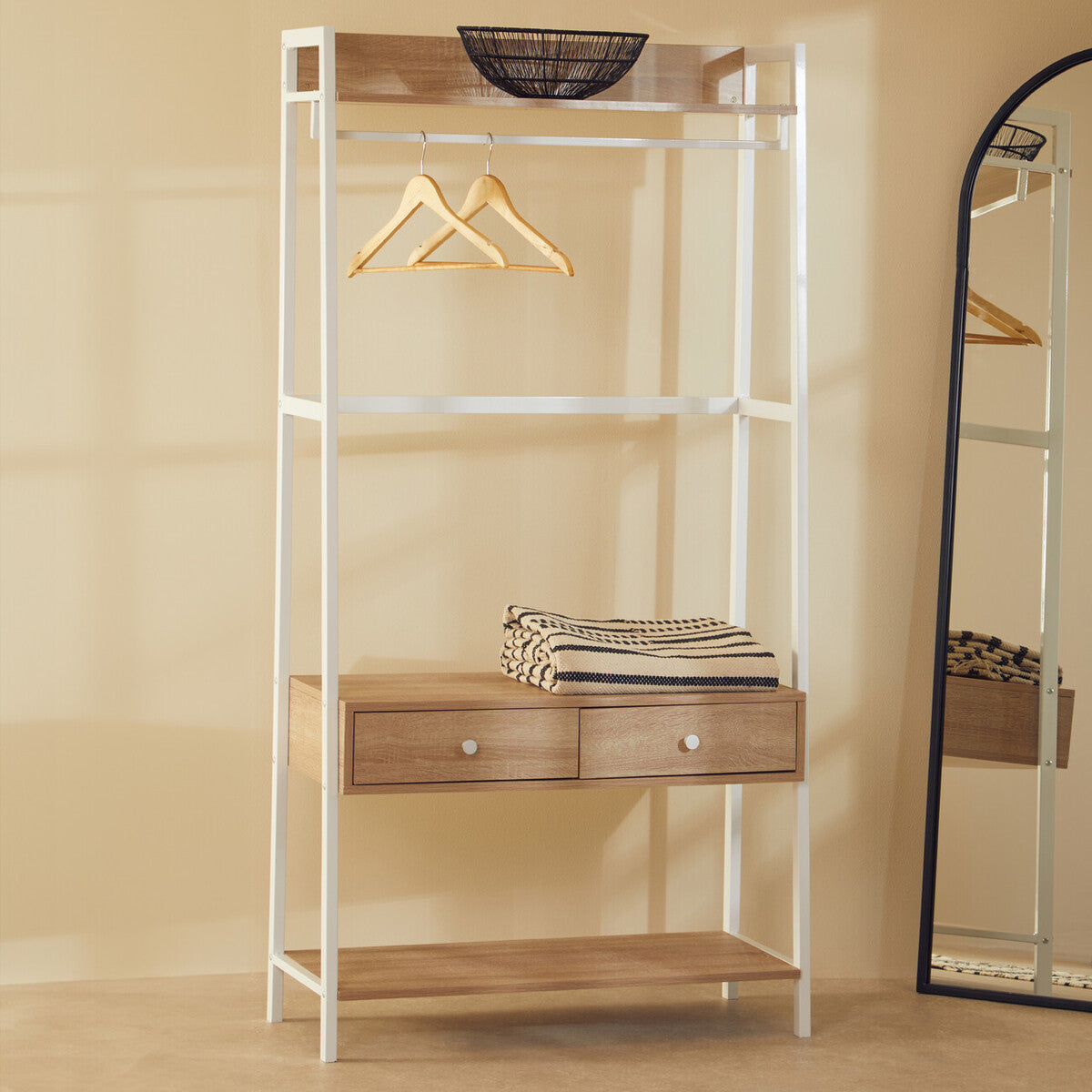 Orsina Bradbury Natural Oak Open Wardrobe – Modular Storage Unit