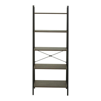 Orsina Bradbury 5-Tier Ladder Shelf – Dark Oak Veneer Display Unit
