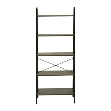 Orsina Bradbury 5-Tier Ladder Shelf – Dark Oak Veneer Display Unit