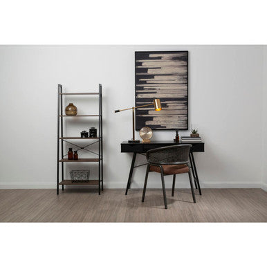 Orsina Bradbury 5-Tier Ladder Shelf – Dark Oak Veneer Display Unit