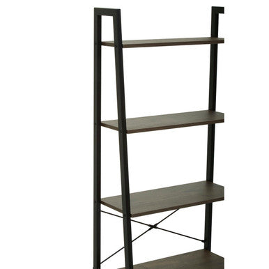 Orsina Bradbury 5-Tier Ladder Shelf – Dark Oak Veneer Display Unit