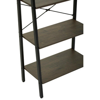 Orsina Bradbury 5-Tier Ladder Shelf – Dark Oak Veneer Display Unit