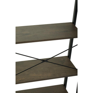 Orsina Bradbury 5-Tier Ladder Shelf – Dark Oak Veneer Display Unit