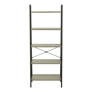 Orsina Bradbury 5-Tier Grey Oak Veneer Ladder Shelf Display Unit