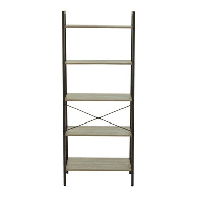Orsina Bradbury 5-Tier Grey Oak Veneer Ladder Shelf Display Unit