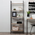 Orsina Bradbury 5-Tier Grey Oak Veneer Ladder Shelf Display Unit