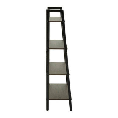 Orsina Bradbury 4-Tier Ladder Shelf – Dark Oak Veneer & Metal