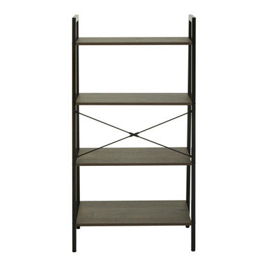 Orsina Bradbury 4-Tier Ladder Shelf – Dark Oak Veneer & Metal