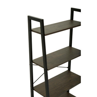Orsina Bradbury 4-Tier Ladder Shelf – Dark Oak Veneer & Metal