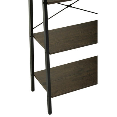 Orsina Bradbury 4-Tier Ladder Shelf – Dark Oak Veneer & Metal