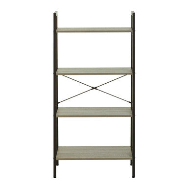 Orsina Bradbury Grey Oak Veneer 4-Tier Ladder Shelf Display Unit