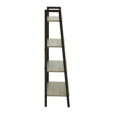Orsina Bradbury Grey Oak Veneer 4-Tier Ladder Shelf Display Unit