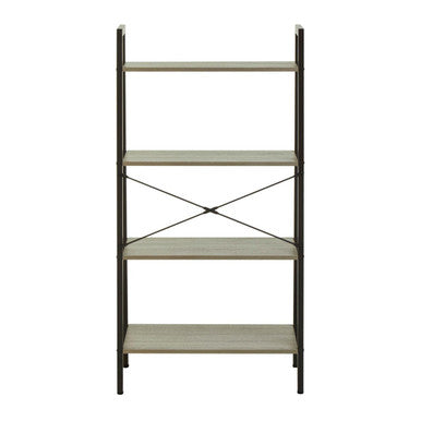 Orsina Bradbury Grey Oak Veneer 4-Tier Ladder Shelf Display Unit