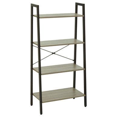 Orsina Bradbury Grey Oak Veneer 4-Tier Ladder Shelf Display Unit