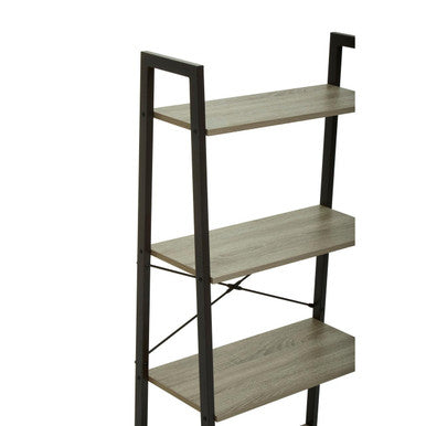 Orsina Bradbury Grey Oak Veneer 4-Tier Ladder Shelf Display Unit