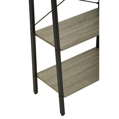 Orsina Bradbury Grey Oak Veneer 4-Tier Ladder Shelf Display Unit