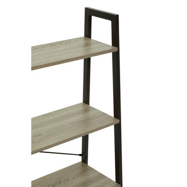 Orsina Bradbury Grey Oak Veneer 4-Tier Ladder Shelf Display Unit
