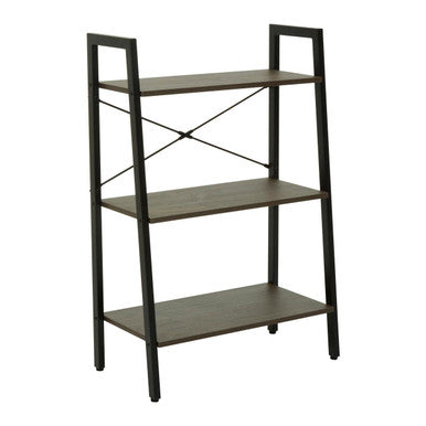 Orsina Bradbury 3-Tier Ladder Shelf – Dark Oak Veneer Storage Unit