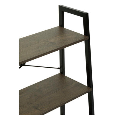 Orsina Bradbury 3-Tier Ladder Shelf – Dark Oak Veneer Storage Unit